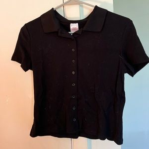 Black collared shirt Medium 7-9